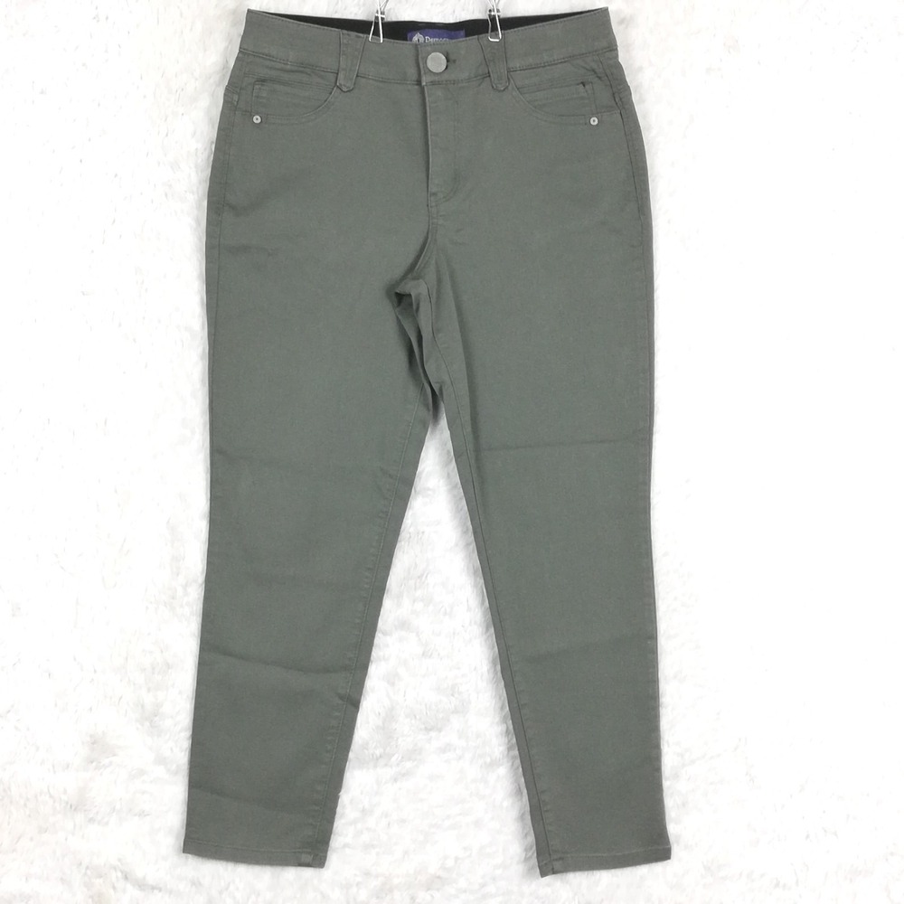 Democracy Womens Pants Ankle Skimmer Skinny "Ab"solution Gray Petite 10P New